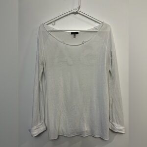 Elegant White Long Sleeve Women's Top